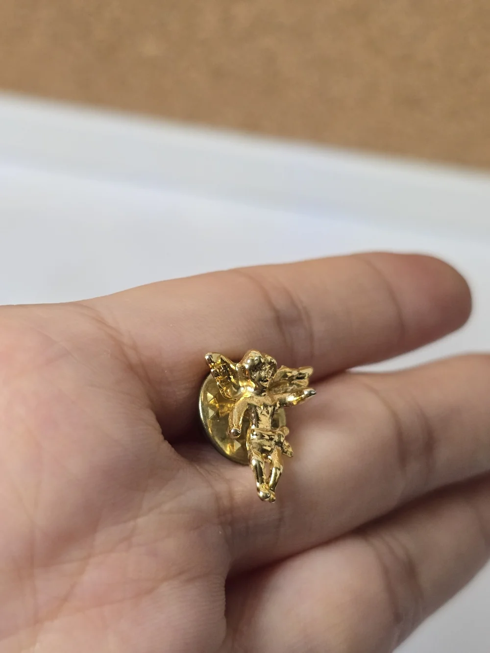 Gold Cherub Angel Pin Brooch - Women Jewelry